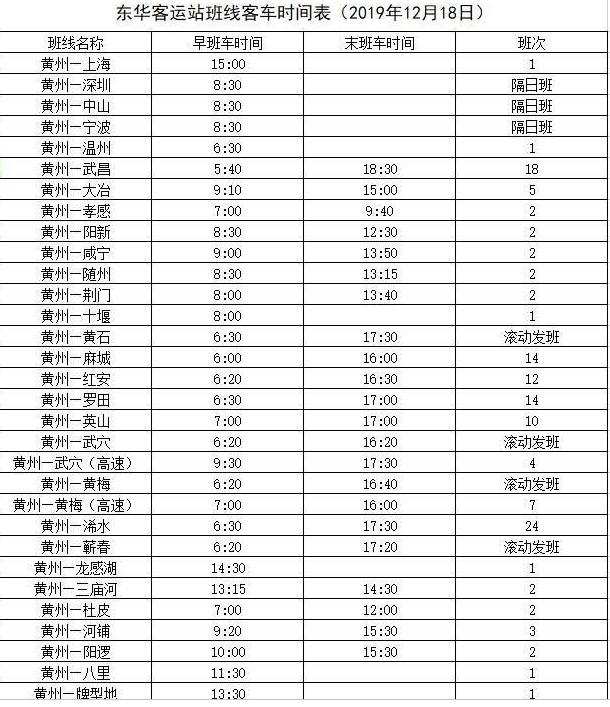 东华客运站全新发布：详尽班次时刻表一览无遗